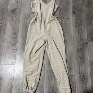 Striped Cream Jumpsuit
